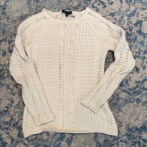 Etcetera Cream Chunky Knit Crew Neck Sweater